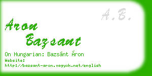 aron bazsant business card
