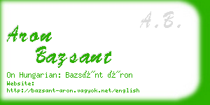 aron bazsant business card